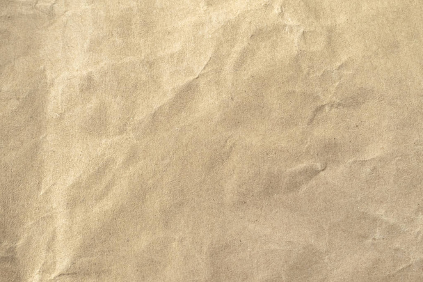 Brown crumpled paper texture for background. - Photo, Image