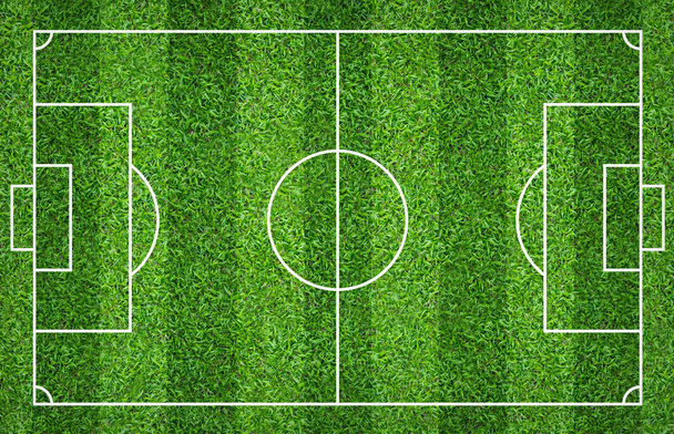 サッカー場やバック グラウンドのサッカー場。スポーツ ゲームの作成のための緑の芝生コート. - 写真・画像
