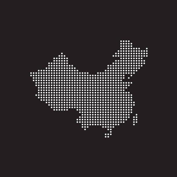 Abstraktní mapa Číny od oblé tečky. Vektorové ilustrace. Eps10 - Vektor, obrázek