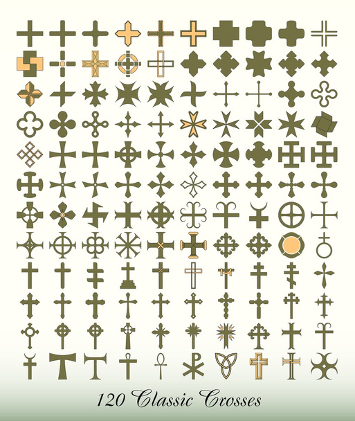 Collection of 120 classic crosses - Vector, Image