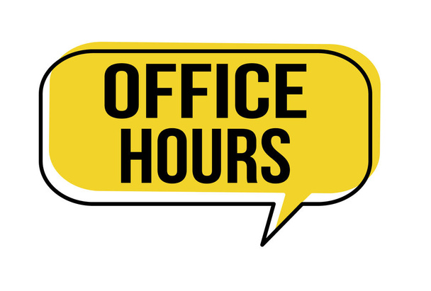 Horas de escritório bolha de fala no fundo branco, ilustração vetorial
 - Vetor, Imagem