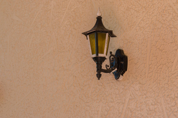 Retro lantern on the wall with copy space. - Photo, Image
