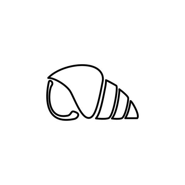 Nautilus-Muschel mit Seeumriss-Symbol. Zeichen und Symbole können für Web, Logo, mobile App, UI, UX auf weißem Hintergrund verwendet werden - Vektor, Bild