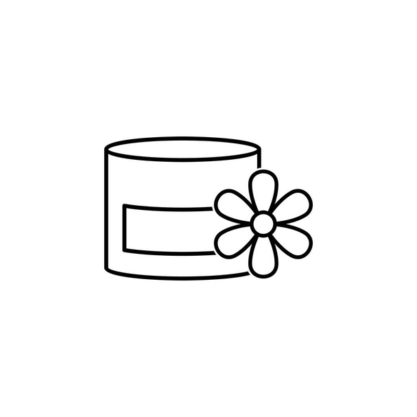 spa kenőcs virág körvonalas ikon. Jelek és szimbólumok használható web, logó, mobil app, UI, UX fehér háttér - Vektor, kép