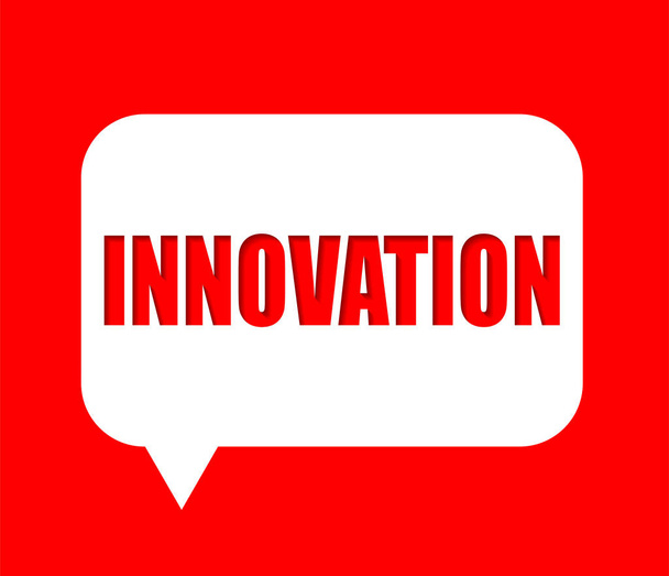 赤で示したベクトル バナー イノベーション - ベクター画像