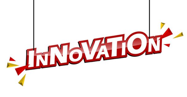 rode en gele Label innovation - Vector, afbeelding