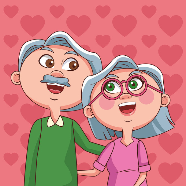 anciano pareja abuelos amor
 - Vector, Imagen