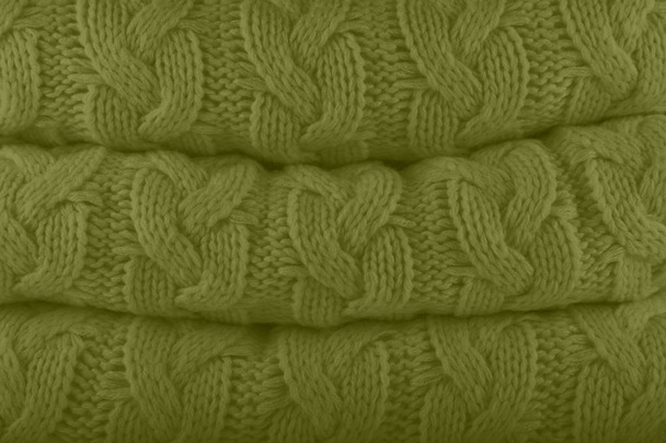 Guacamole. Pantone couleurs mode automne-hiver 2019-2020 tricot pile. Chaleureuse maison confortable et concept de couleurs de mode. Horizontal
 - Photo, image