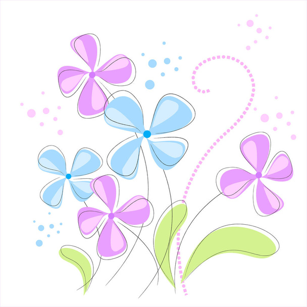 Vektor Hintergrund mit pastellfarbenen Blumen. Folge 10.  - Vektor, Bild