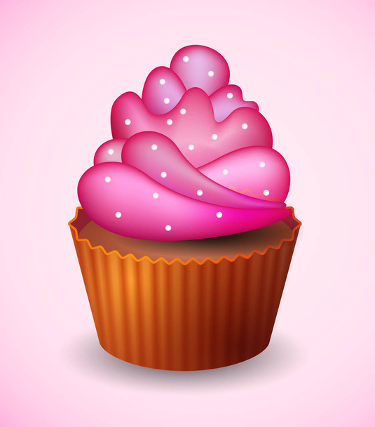 Sweet 3d cupcake  with cream. Vector  eps 10 - Вектор, зображення