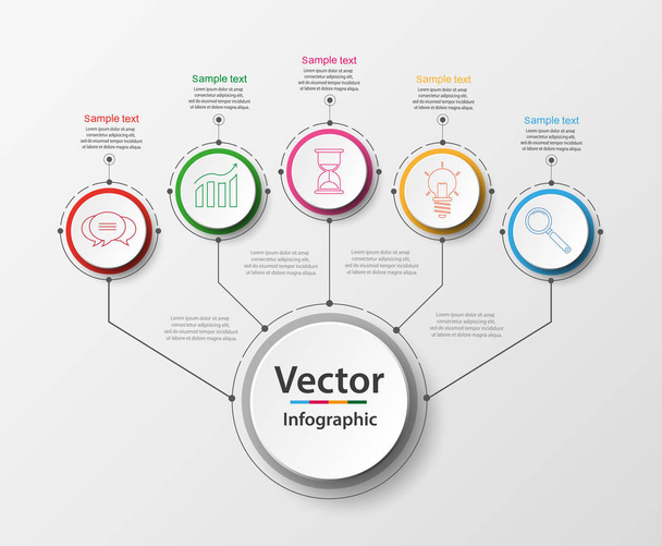 Abstract infographics  options template with  steps and icons. Can be used for workflow layout, diagram, business step options, banner, web design. Vector eps 10 - Vecteur, image