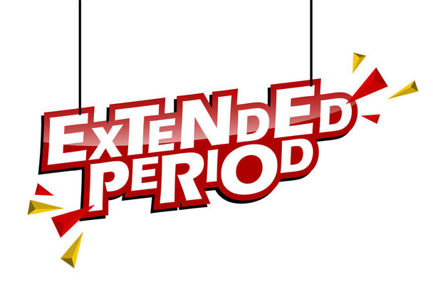 red and yellow tag extended period - Vector, Image