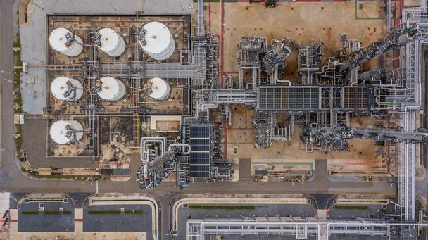 Aerial view of large oil refinery, refinery plant, refinery factory. - Photo, Image