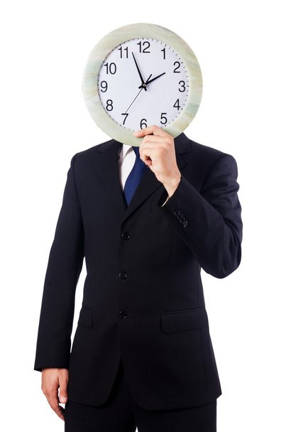 Чоловік з годинником ізольовано на білому
 - Фото, зображення