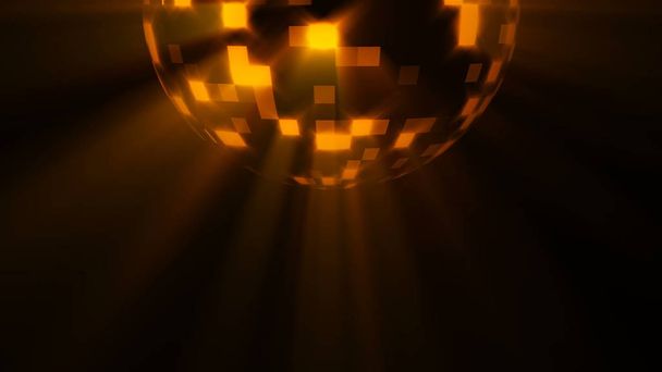 Impreza kulę z kwadratowych części oświetlenia w klubie nocnym, nocne rozrywki przemysłu tło, 3d renderowania - Zdjęcie, obraz