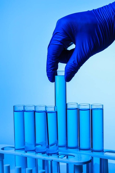 test tubes and chemicals - 写真・画像