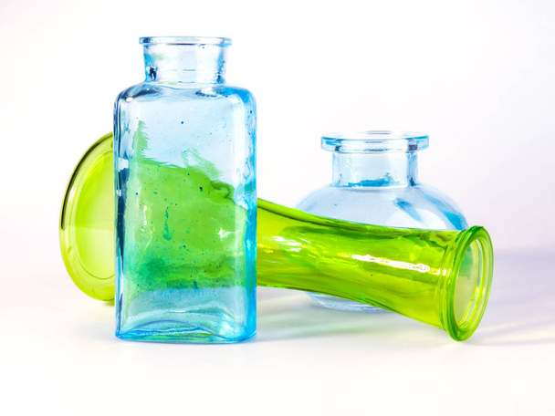 Transparent glass flower vases - Foto, afbeelding