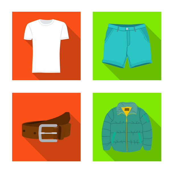 Vectorillustratie van mens en kleding pictogram. Instellen van de mens en het dragen van voorraad vectorillustratie. - Vector, afbeelding