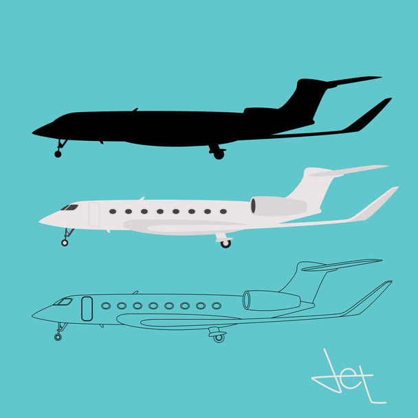 private jetliner, vector illustration,flat style, - Vector, Image
