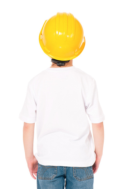 Boy in hard hat - Фото, изображение