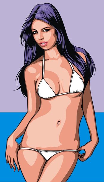 ładne bikini dziewczyna z moich fantazji - Wektor, obraz