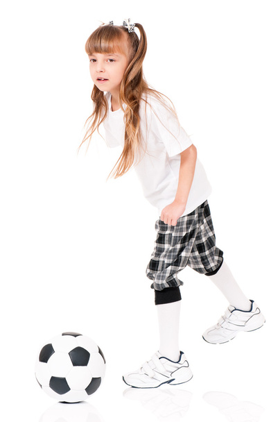 Little girl with soccer ball - Valokuva, kuva