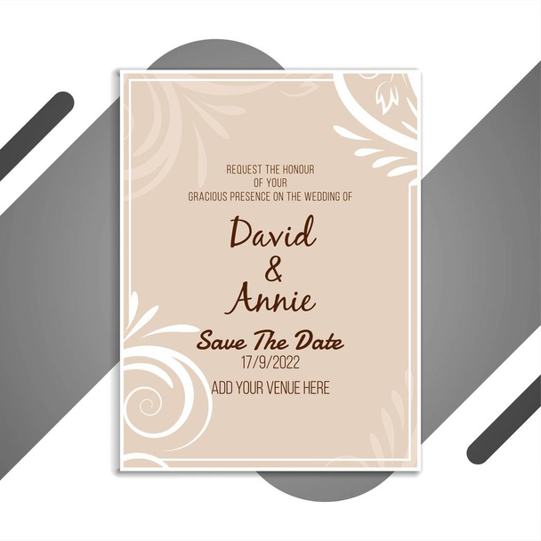 Abstract wedding Invitation stylish card template - Vector, Image