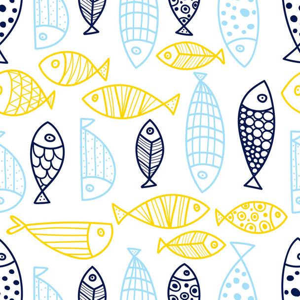 fish Vector seamless pattern. - Вектор, зображення