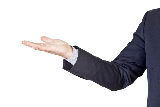 zakenman met zijn hand gebaren - Foto, afbeelding