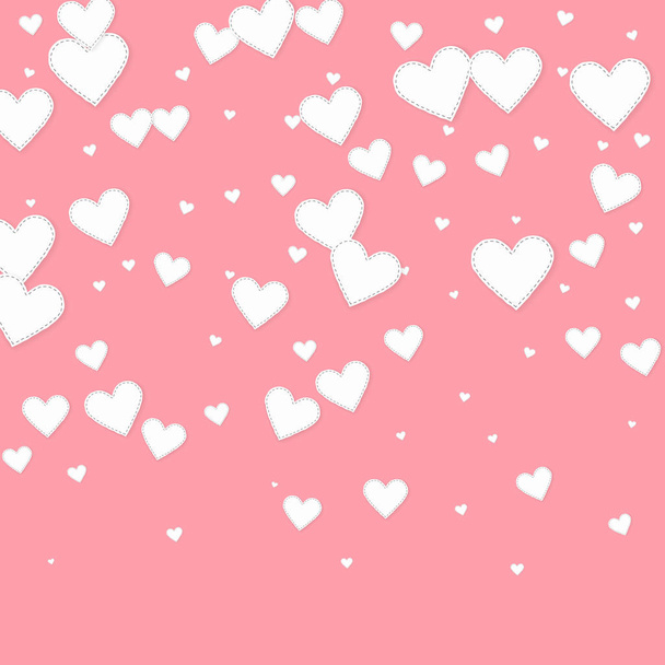El corazón blanco ama los confettis. Día de San Valentín gradie - Vector, imagen