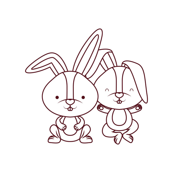Симпатичные кролики
 - Вектор,изображение