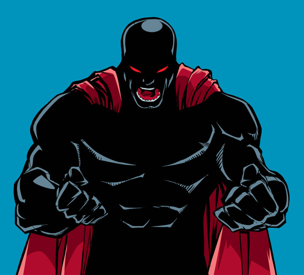 Raging Superhero Scream Silhouette - Vetor, Imagem