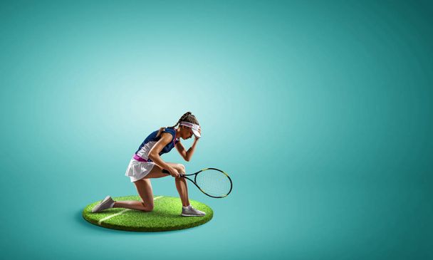 Big tennis player. Mixed media - Photo, image