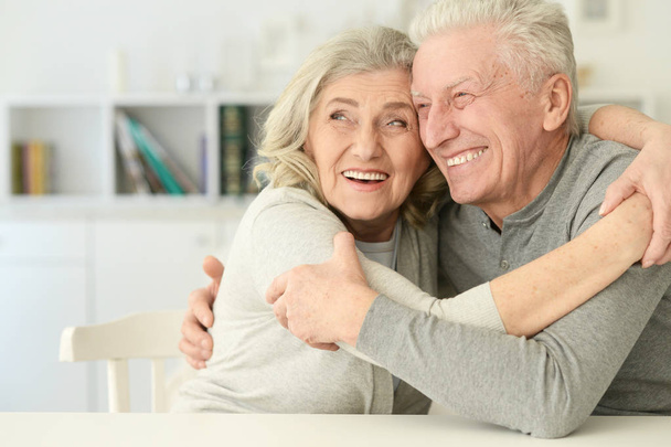 portrait of a happy senior couple at home - Photo, image