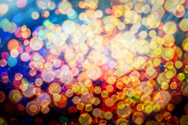 Christmas light background. Holiday glowing backdrop. Defocused Background With Blinking Stars. - Photo, Image