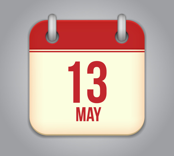 Vector calendar app icon. 13 may - Vetor, Imagem