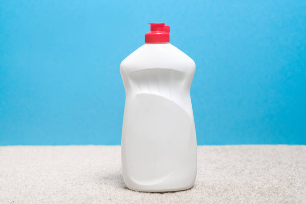 cleaning advertising white plastic bottle mockup - Фото, зображення