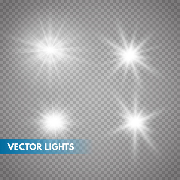 Conjunto de estrellas de luz brillante
  - Vector, imagen