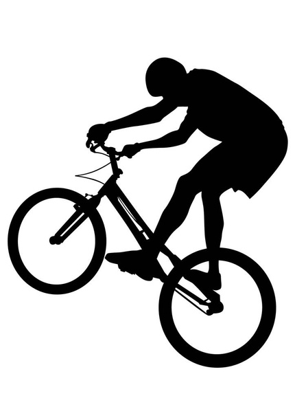 白い背景の上のスポーツ人々 聖霊降臨祭の自転車 - ベクター画像