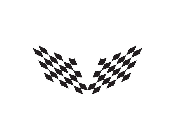 Icono de bandera de carrera, plantilla de logotipo de bandera de carrera de diseño simple
 - Vector, Imagen