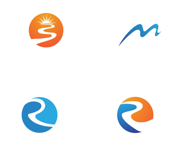 Иллюстрации векторных значков логотипа реки
 - Вектор,изображение