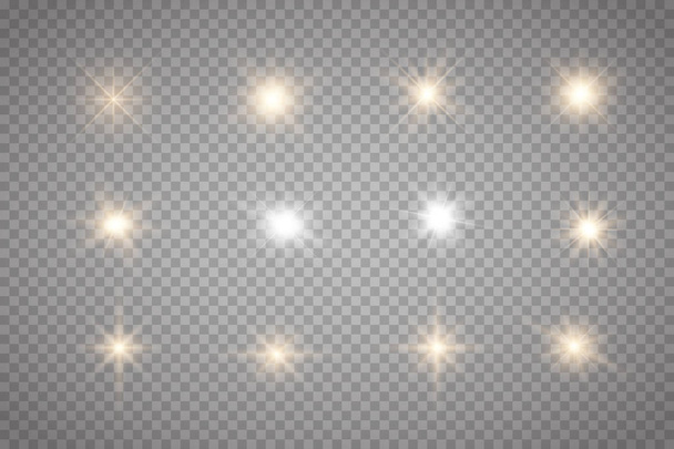 Sada zářící světlo hvězd  - Vektor, obrázek