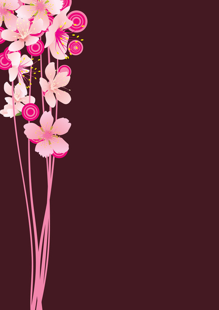 Courbes de fleurs roses
 - Vecteur, image
