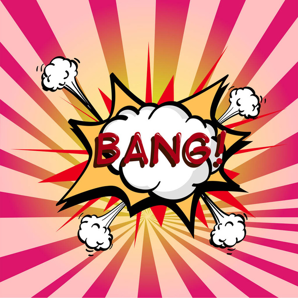 Bang, πολύχρωμο ΟΜΙΛΙΑΣ και εκρήξεις στο pop στυλ art. Στοιχεία του σχεδίου κόμικς. Ράστερ - Φωτογραφία, εικόνα