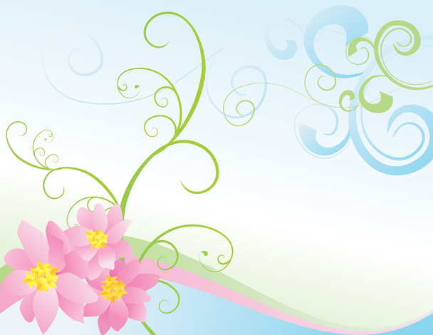 Pink flowers on abstract background - Vector, imagen