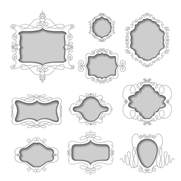 conjunto de marcos cortados de fondo blanco
 - Vector, imagen
