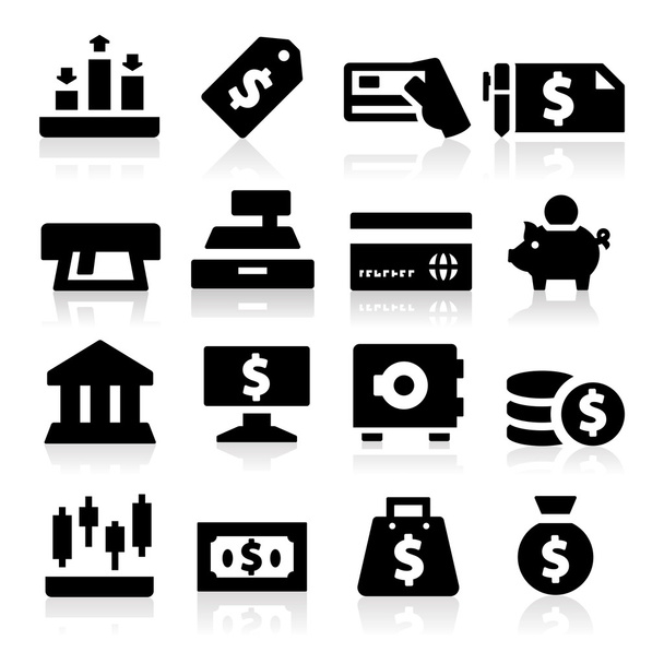 Ikony peněz - Vektor, obrázek