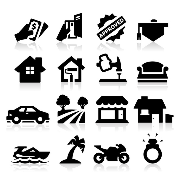 Symbole für Leihgaben - Vektor, Bild