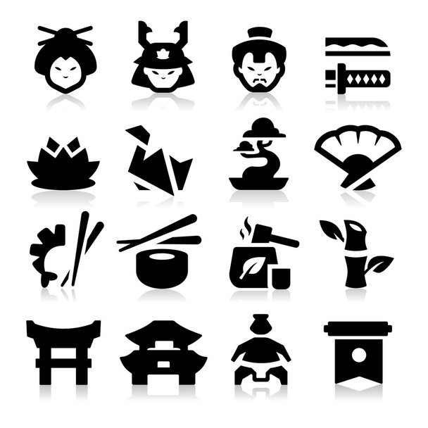 Japanse cultuur pictogrammen - Vector, afbeelding