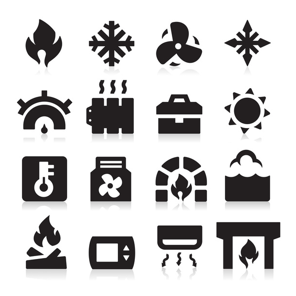 Heating icons - Vector, Image